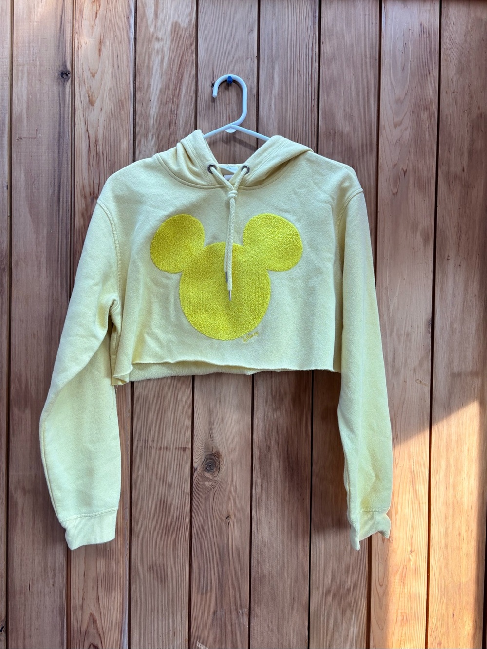 Disney x H&M Mickey Mouse Yellow Cropped Hoodie Size M